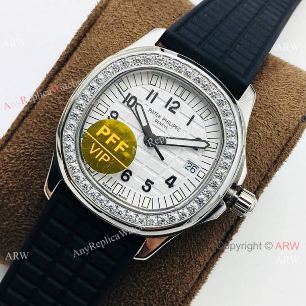PFF Factory Swiss Patek Aquanaut Luce Lady Watch White Dial Diamond Bezel PFF Factory Swiss Patek Aquanaut Luce Lady Watch White Dial Diamond Bezel