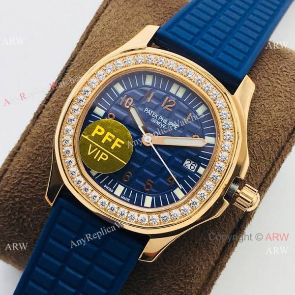 PFF Swiss Patek Philippe Aquanaut Luce Quartz Watch Blue Dial Diamond Bezel PFF Swiss Patek Philippe Aquanaut Luce Quartz Watch Blue Dial Diamond Bezel