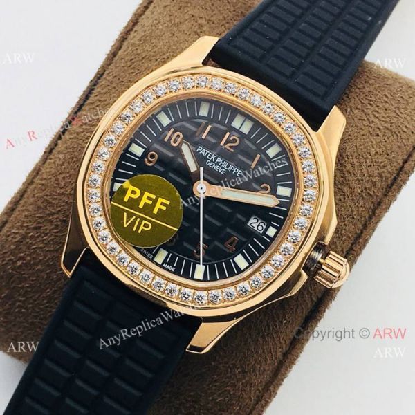 PFF Swiss Patek Philippe Aquanaut Luce Quartz Watch Rose Gold Black Dial PFF Swiss Patek Philippe Aquanaut Luce Quartz Watch Rose Gold Black Dial