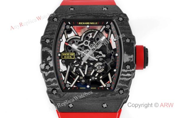 Swiss 1:1 Replica Richard Mille Rafael Nadal RM35-02 Watch Red Rubber Strap Swiss 1:1 Replica Richard Mille Rafael Nadal RM35-02 Watch Red Rubber Strap