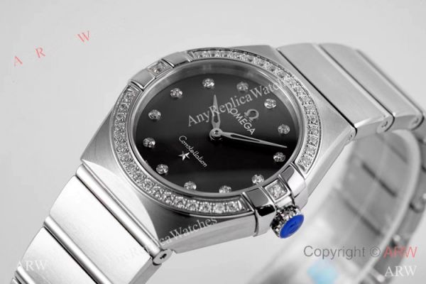 NEWEST! Swiss Copy Omega Constellation Gray Dial Diamond Bezel Watch 28mm Women NEWEST! Swiss Copy Omega Constellation Gray Dial Diamond Bezel Watch 28mm Women