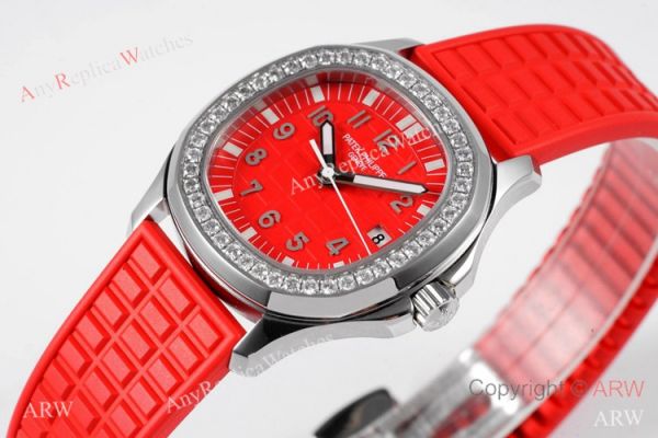 PPF Swiss Copy Patek Philippe Aquanaut Luce Quartz Watch Red Dial PPF Swiss Copy Patek Philippe Aquanaut Luce Quartz Watch Red Dial