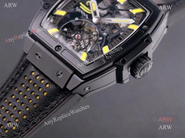 Mens Hublot Masterpiece All Black Rubber Band Tourbillon Watch Replica Mens Hublot Masterpiece All Black Rubber Band Tourbillon Watch Replica