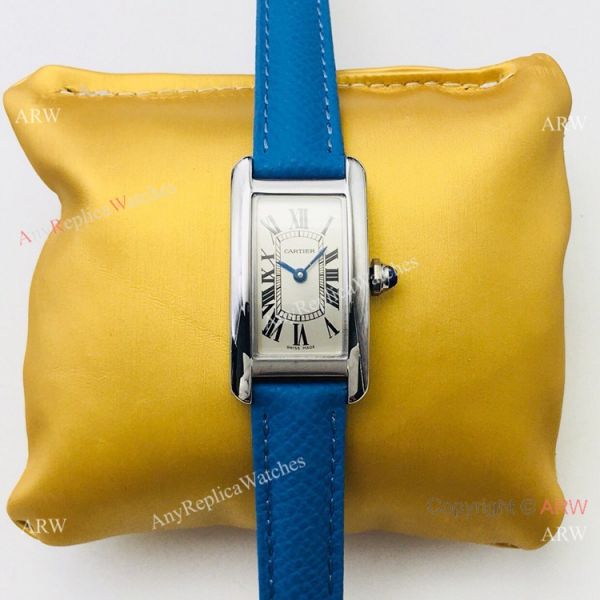 Swiss Replica Cartier Tank Americaine Lady Watches SS White Face Swiss Replica Cartier Tank Americaine Lady Watches SS White Face