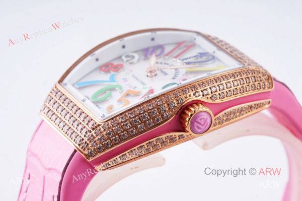 New Franck Muller Vanguard 32 Replica Ladies Watch With Pink Leather Strap New Franck Muller Vanguard 32 Replica Ladies Watch With Pink Leather Strap