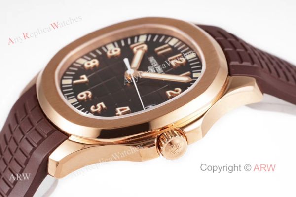 (ZF) AAA Replica Patek Philippe 5167R Aquanaut Rose Gold Chocolate Dial Brown Rubber Strap Men Watch (ZF) AAA Replica Patek Philippe 5167R Aquanaut Rose Gold Chocolate Dial Brown Rubber Strap Men Watch