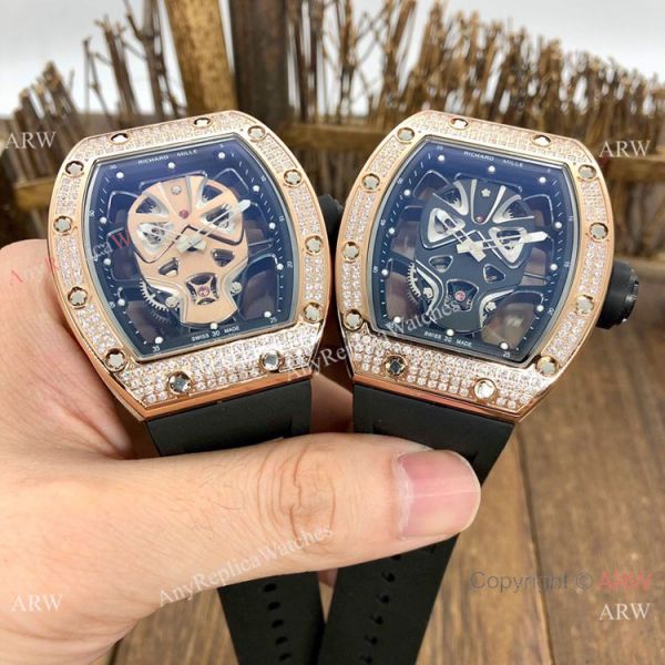 NEW! Replica Richard Mille RM52-06 Tourbillon Mask Watches Rose Gold Diamond NEW! Replica Richard Mille RM52-06 Tourbillon Mask Watches Rose Gold Diamond