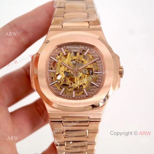 Copy Patek Philippe Skeleton Nautilus Watches Rose Gold Copy Patek Philippe Skeleton Nautilus Watches Rose Gold