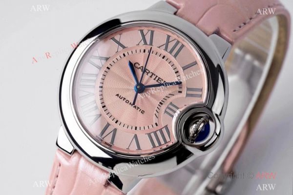 (AF) Swiss Replica Ballon Bleu Cartier Pink Watch 33mm Midsize (AF) Swiss Replica Ballon Bleu Cartier Pink Watch 33mm Midsize