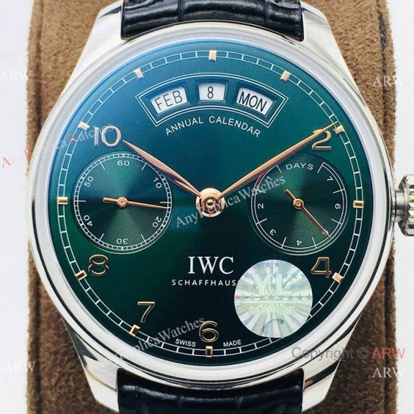 Swiss Grade 1 IWC Portuguese Annual Calendar Olive Green Watch YL Factory v2 Version Swiss Grade 1 IWC Portuguese Annual Calendar Olive Green Watch YL Factory v2 Version