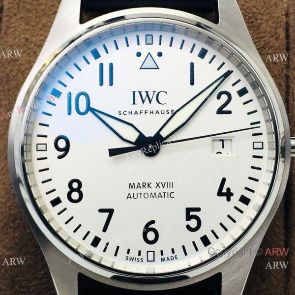 Swiss Replica IWC Pilots Mark XVIII White Dial Men Watch ETA2892 Swiss Replica IWC Pilots Mark XVIII White Dial Men Watch ETA2892