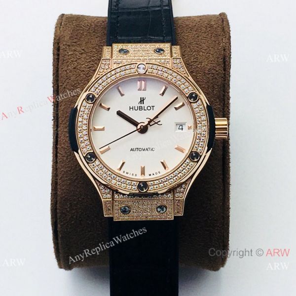 Luxury Swiss Replica Hublot Classic Fusion Ladies Watches Rose Gold Diamond Luxury Swiss Replica Hublot Classic Fusion Ladies Watches Rose Gold Diamond