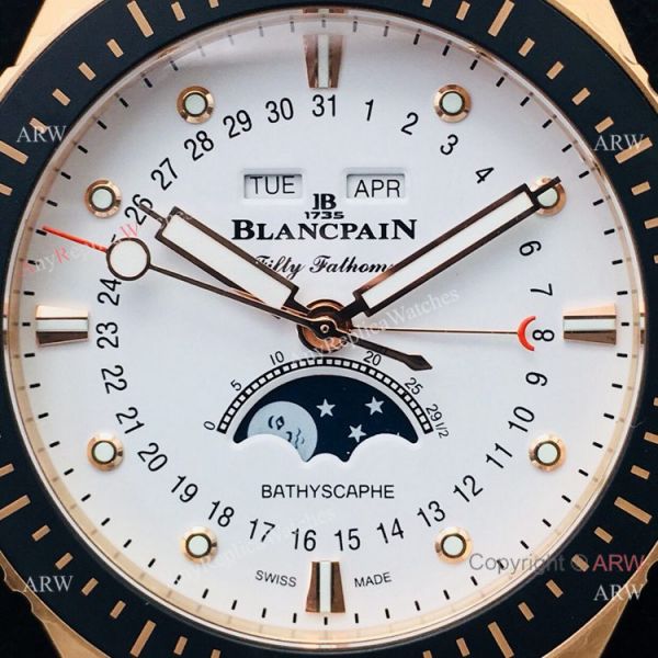 2020 New! AAA Replica Blancpain Bathyscaphe Moon phase White Dial Watch 43mm 2020 New! AAA Replica Blancpain Bathyscaphe Moon phase White Dial Watch 43mm