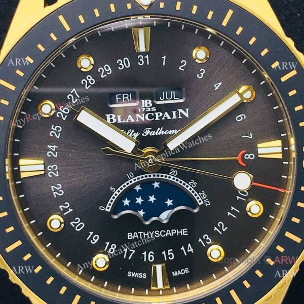 2020 New! Swiss Copy Blancpain Fifty Fathoms Bathyscaphe 5054 Watch Black Moon Dial 2020 New! Swiss Copy Blancpain Fifty Fathoms Bathyscaphe 5054 Watch Black Moon Dial