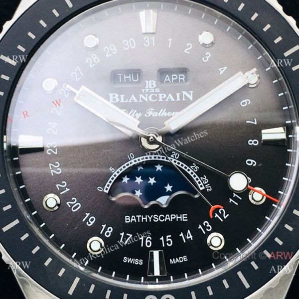 AAA Swiss Replica Blancpain 50 Fathoms Bathyscaphe Watch Gray Moon Dial AAA Swiss Replica Blancpain 50 Fathoms Bathyscaphe Watch Gray Moon Dial