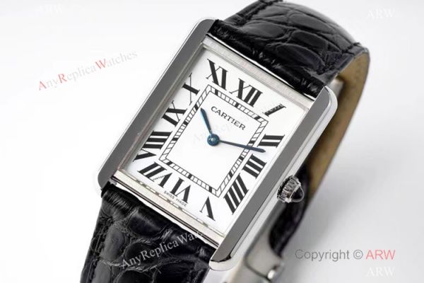 New! Swiss Cartier Tank Solo AF Factory Quartz Watch SS Black Leather Strap New! Swiss Cartier Tank Solo AF Factory Quartz Watch SS Black Leather Strap