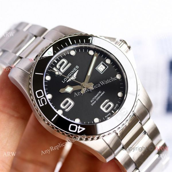 Swiss Clone Longines Hydroconquest Watch Black Dial Stainless Steel Case Swiss Clone Longines Hydroconquest Watch Black Dial Stainless Steel Case