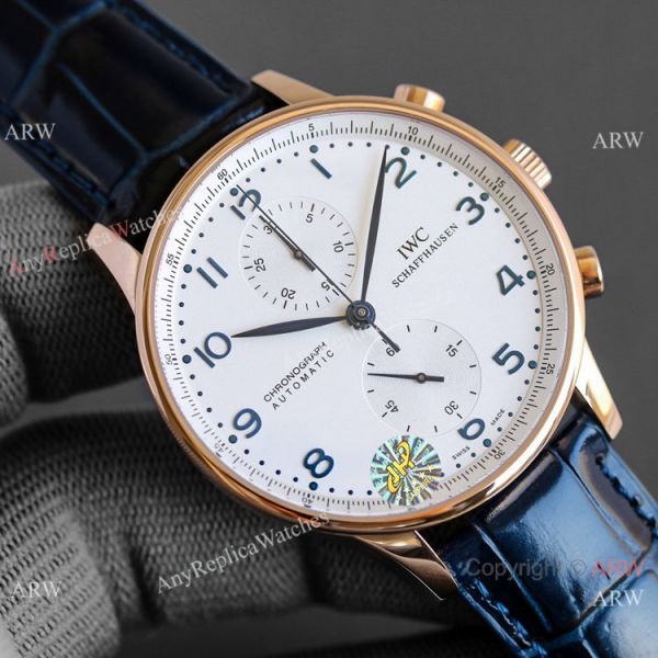 AAA Replica IWC Portuguese Rose Gold White Watches Swiss 7750 Chronograph AAA Replica IWC Portuguese Rose Gold White Watches Swiss 7750 Chronograph