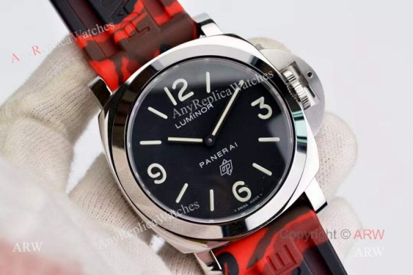Copy Panerai PAM 00000 Luminor 44mm Watch Black Dial With Red Camo Rubber Band Copy Panerai PAM 00000 Luminor 44mm Watch Black Dial With Red Camo Rubber Band