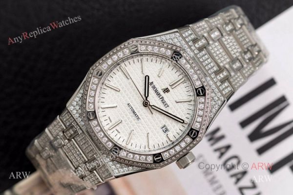 Ref 15400 Audemars Piguet Royal Oak Silver Diamonds Watches For Men Replica Swiss 3120 Ref 15400 Audemars Piguet Royal Oak Silver Diamonds Watches For Men Replica Swiss 3120