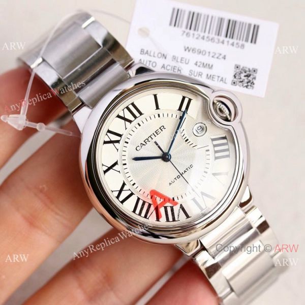 Swiss Grade Copy Cartier Ballon Bleu 42mm Watch Rhodium Dial Swiss Grade Copy Cartier Ballon Bleu 42mm Watch Rhodium Dial