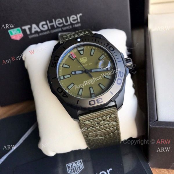 2020 Swiss Replica Tag Heuer Aquaracer Calibre 5 Watch Military Green Nato Strap 2020 Swiss Replica Tag Heuer Aquaracer Calibre 5 Watch Military Green Nato Strap
