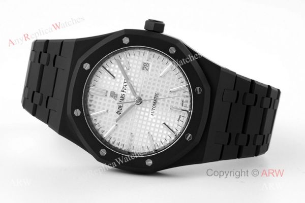 New Audemars Piguet Royal Oak White Dial Black Venom 15400 Swiss Replica DLC Watches New Audemars Piguet Royal Oak White Dial Black Venom 15400 Swiss Replica DLC Watches