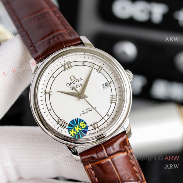 Copy Omega De Ville Prestige Watches SS Gray Dial Automatic Copy Omega De Ville Prestige Watches SS Gray Dial Automatic