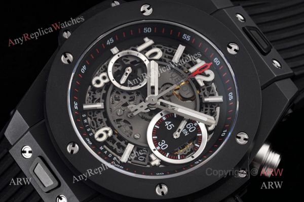 Top Replica Hublot Big Bang Ceramic All Black Hublot Rubber Strap Watch For Men Top Replica Hublot Big Bang Ceramic All Black Hublot Rubber Strap Watch For Men