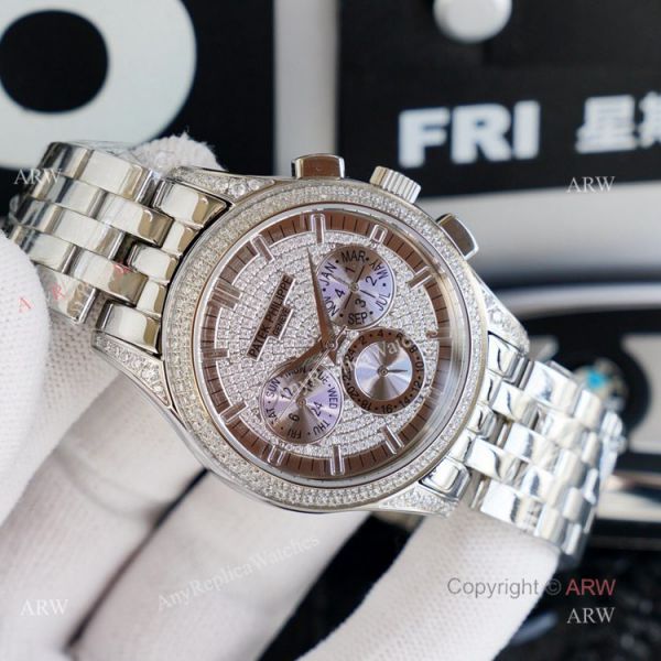 Top Replica Patek Philippe Iced Out Watch Swiss 9100 Movement 41mm Top Replica Patek Philippe Iced Out Watch Swiss 9100 Movement 41mm
