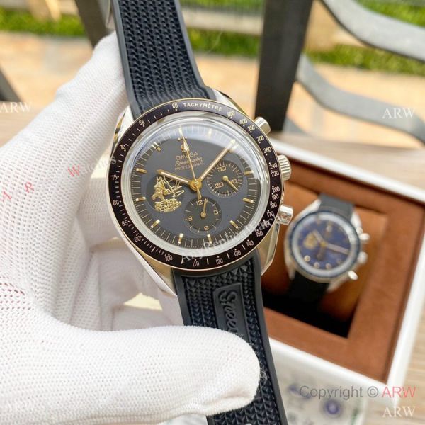 Nice Quality Omega Apollo 11 Chronograph Watches Blue Rubber Strap 2-Tone Nice Quality Omega Apollo 11 Chronograph Watches Blue Rubber Strap 2-Tone