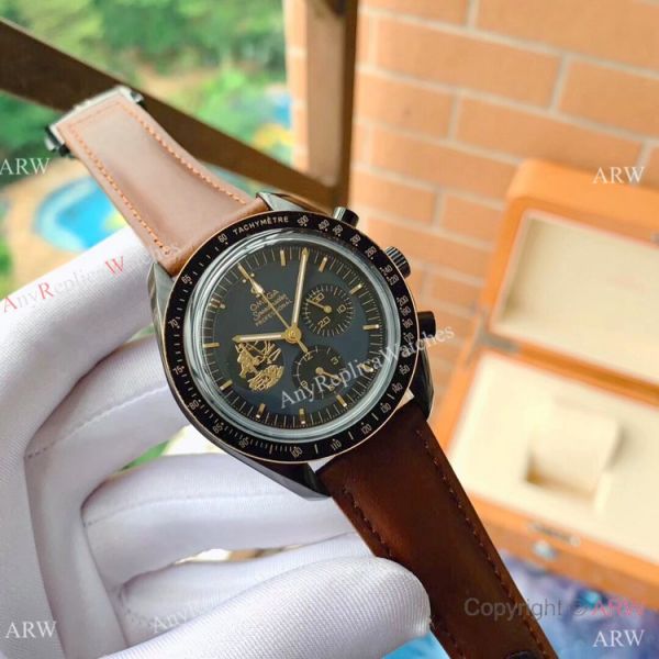 New Style Replica Omega Apollo 11 Chronograph Watch Gold Black New Style Replica Omega Apollo 11 Chronograph Watch Gold Black