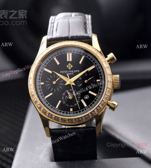 2021 New Patek Philippe Geneve Complications Swiss 9100 Watch Diamond Bezel Black Face 2021 New Patek Philippe Geneve Complications Swiss 9100 Watch Diamond Bezel Black Face