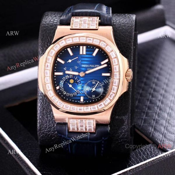 AAA Copy Patek Philippe Nautilus Power Reserve Watch Rose Gold Diamond Bezel AAA Copy Patek Philippe Nautilus Power Reserve Watch Rose Gold Diamond Bezel