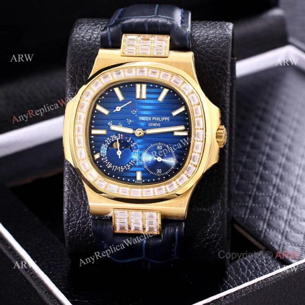 AAA Copy Patek Philippe Nautilus Yellow Gold Power Reserve Watches Diamond Bezel AAA Copy Patek Philippe Nautilus Yellow Gold Power Reserve Watches Diamond Bezel