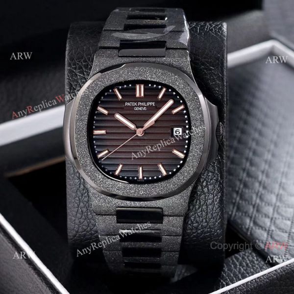 Best Replica Patek Philippe Nautilus Frosted Watch Solid Black 40mm Best Replica Patek Philippe Nautilus Frosted Watch Solid Black 40mm