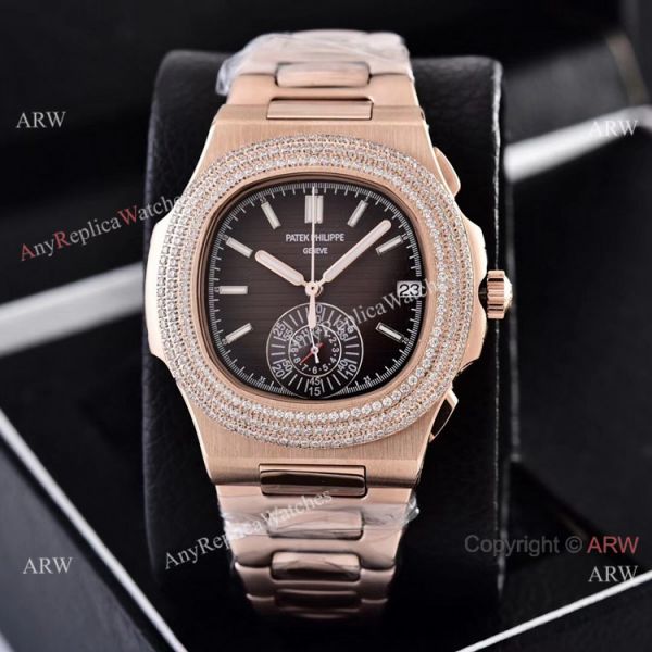 Clone Patek Philippe Nautilus Chronograph Watches Rose Gold and Diamond Fashion Style Clone Patek Philippe Nautilus Chronograph Watches Rose Gold and Diamond Fashion Style