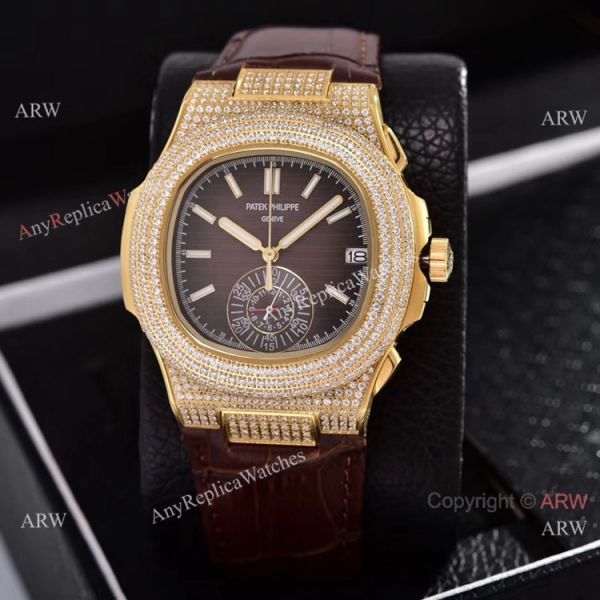 Japan Grade Copy Patek Philippe Nautilus Chrono Watches Gold Diamond Case Japan Grade Copy Patek Philippe Nautilus Chrono Watches Gold Diamond Case