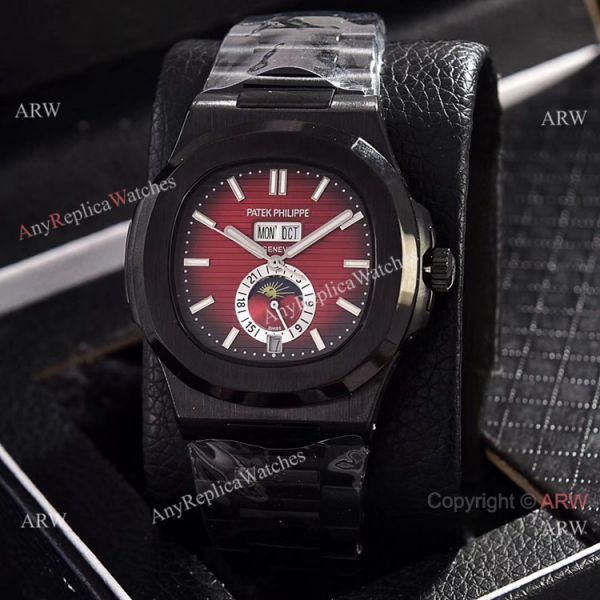 Solid Black Patek Philippe Annual Calendar Copy Watches 39.5mm Solid Black Patek Philippe Annual Calendar Copy Watches 39.5mm