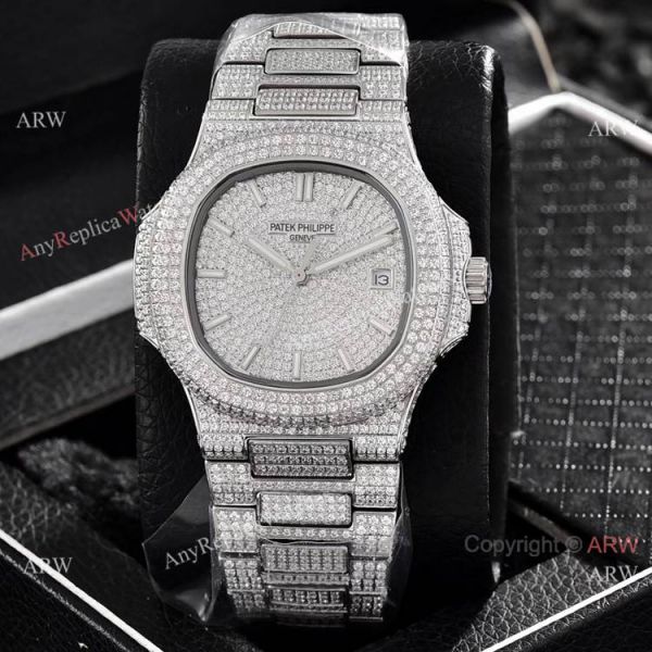 Iced Out Patek Philippe Nautilus Automatic Wrist AAA Quality Copy Watch Iced Out Patek Philippe Nautilus Automatic Wrist AAA Quality Copy Watch