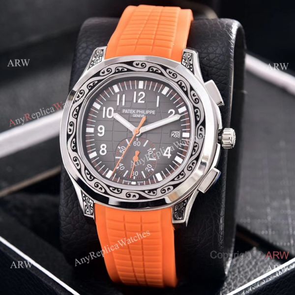 Copy Patek Philippe Aquanaut Engraving Watch Green Rubber Strap Copy Patek Philippe Aquanaut Engraving Watch Green Rubber Strap