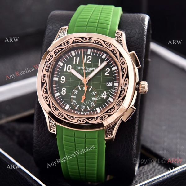 Copy Patek Philippe Aquanaut VK Chronograph Watches Rose Gold Engraving Copy Patek Philippe Aquanaut VK Chronograph Watches Rose Gold Engraving