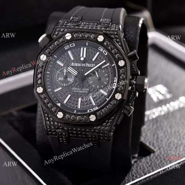 Audemars Piguet Royal Oak Offshore Diver Iced Out Watches Rubber Strap Audemars Piguet Royal Oak Offshore Diver Iced Out Watches Rubber Strap