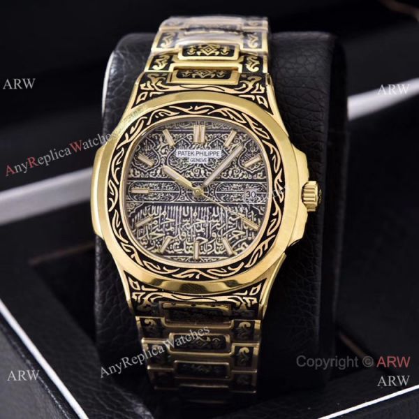 Clone Patek Philippe Nautilus Gold Tattoo Wrist Malachite Green Dial Clone Patek Philippe Nautilus Gold Tattoo Wrist Malachite Green Dial