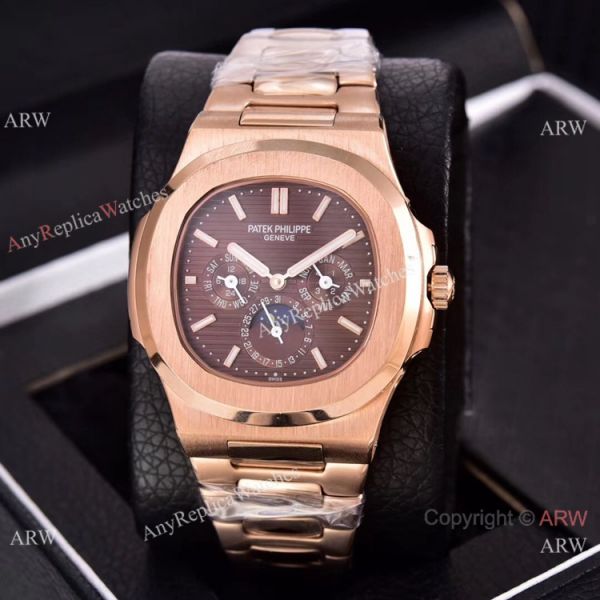Knockoff Patek Philippe Nautilus Moon Phase Watches 40mm Rose Gold Knockoff Patek Philippe Nautilus Moon Phase Watches 40mm Rose Gold