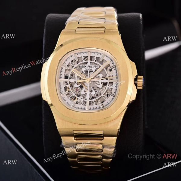 Faux Patek Philippe Nautilus Skeleton Watch Yellow Gold Faux Patek Philippe Nautilus Skeleton Watch Yellow Gold