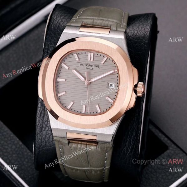 Best Knockoff Patek Philippe Nautilus Leather Watches 2-Tone Rose Gold Best Knockoff Patek Philippe Nautilus Leather Watches 2-Tone Rose Gold