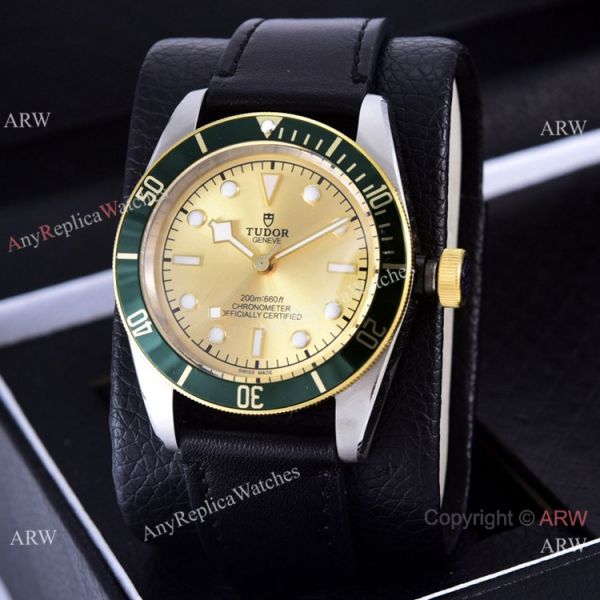 Clone Tudor Heritage Black Bay Watches Two Tone Leather Strap Clone Tudor Heritage Black Bay Watches Two Tone Leather Strap