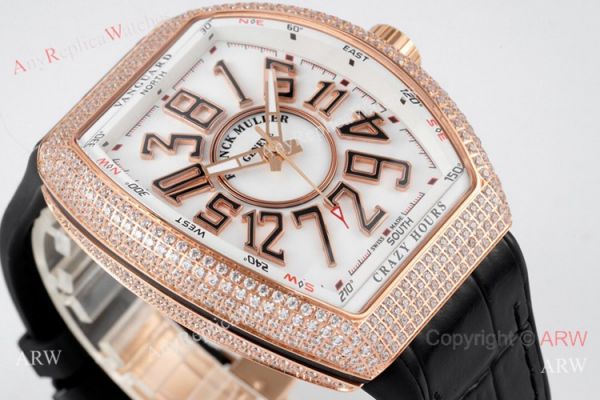 ABF Copy Franck Muller Vanguard V45 Rose Gold Diamonds Watch with Crazy Hour ABF Copy Franck Muller Vanguard V45 Rose Gold Diamonds Watch with Crazy Hour