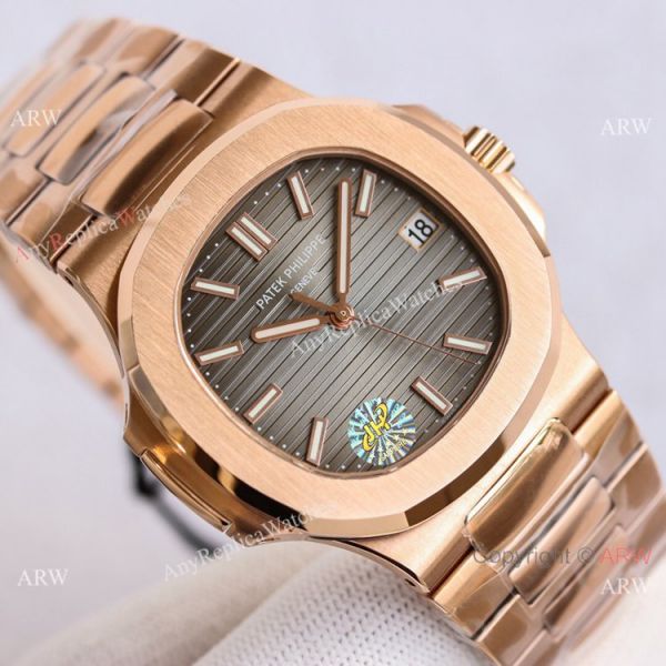 Swiss Copy Patek Philippe Nautilus PPF Factory Cal324 Watch Gray Gradient Dial Rose Gold Swiss Copy Patek Philippe Nautilus PPF Factory Cal324 Watch Gray Gradient Dial Rose Gold